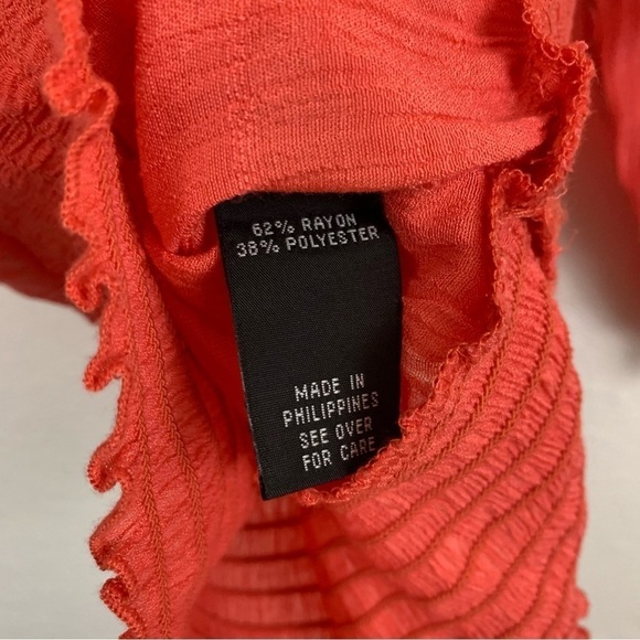 I.Z Byer Salmon Boho Crochet Front Blouse Top Size L - Picture 6 of 6